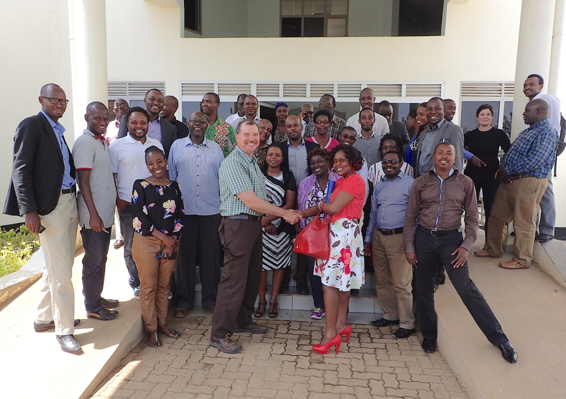 Fulbright U.S. Scholar Drew Conroy saying farewell to his colleagues at the University of Rwanda.