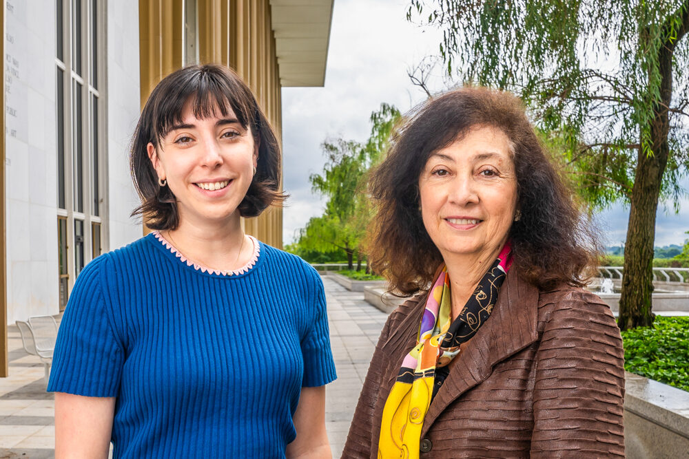 Gilda Almeida and Alicia Adams standing outside Kennedy Center