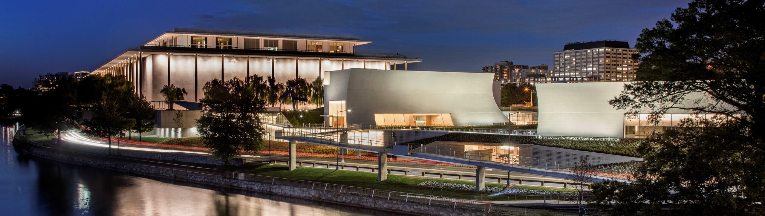 Kennedy Center building at night